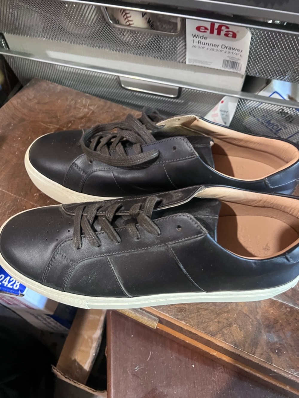 Greats The Royale Black Leather Low-Top Sneakers with White Sole